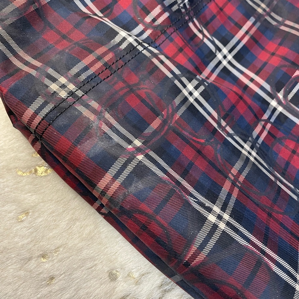 Coach Poppy Tartan Red Signature Sateen Plaid Purse - Picture 6 of 16